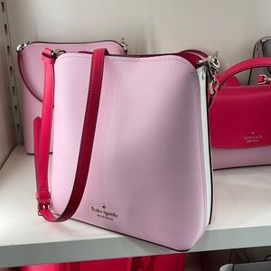 Kate spade Darcy Grain Leather Large Bucket Crossbody Bag, Palm Pink